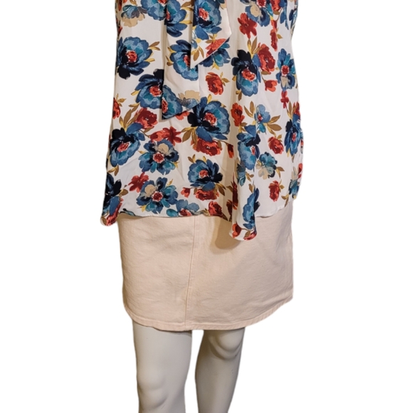 Mondo blue small vintage baby pink denim pencil jean skirt - Picture 2 of 9